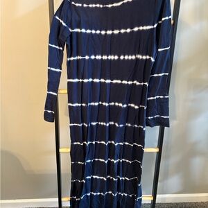 Navy Blue Tie-Dye Maxi Dress